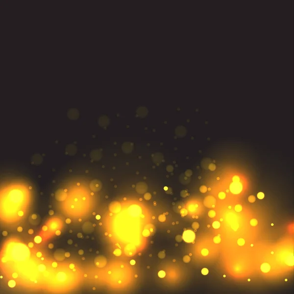 ベクトル黄金粒子 輝く黄色のボケサークル抽象的な金の贅沢な背景 — ストックベクタ