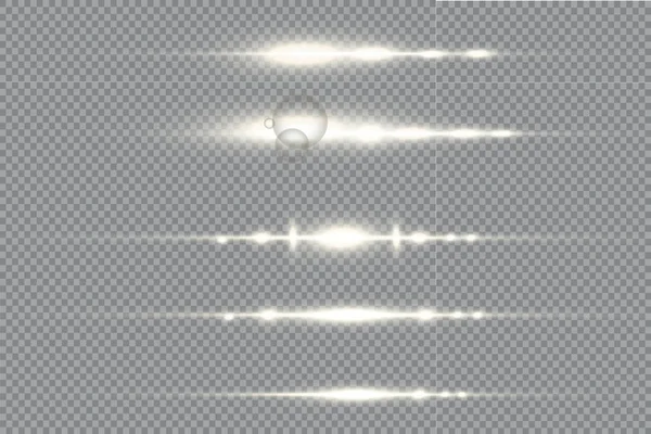 グロー ライト効果を持つ抽象線 特殊光効果を発光します 透明な背景に輝く線 — ストックベクタ