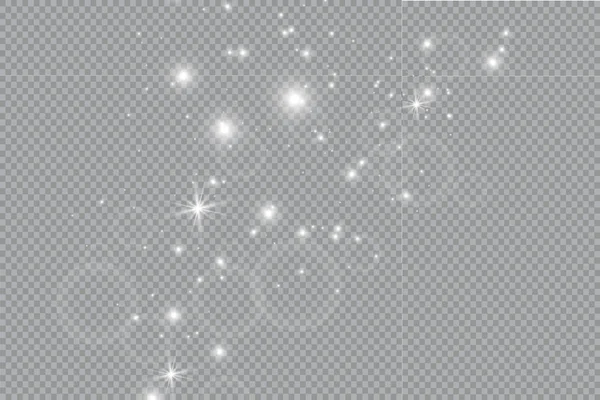 Blanc Étincelle Paillettes Effet Lumière Spécial Vector Scintille Sur Fond — Image vectorielle