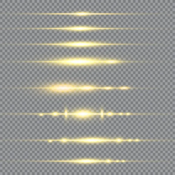 具有辉光效果的文摘线 发光特殊的光效果 在透明的背景上显示线条 直线向量 — 图库矢量图片