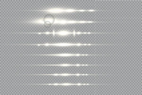 光の効果を持つ抽象的なライン 特殊効果を輝かせる 透明な背景に線を引く 線ベクトル — ストックベクタ