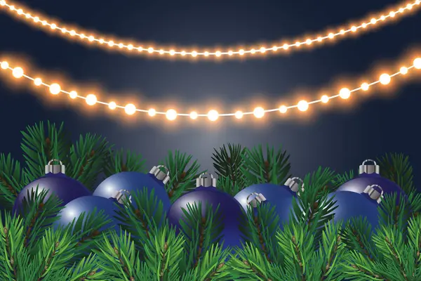 Luces Navidad Brillantes Aislados Elementos Diseño Realistas Guirnaldas Decoraciones Navideñas — Vector de stock