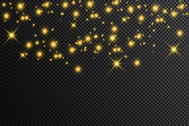 Altın parçacıklar. Parlak sarı bokeh daireler soyut altın lüks arka plan