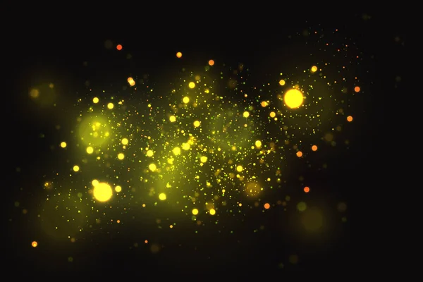 Des Particules Lumineux Jaune Cercles Bokeh Abstrait Fond Luxe — Image vectorielle