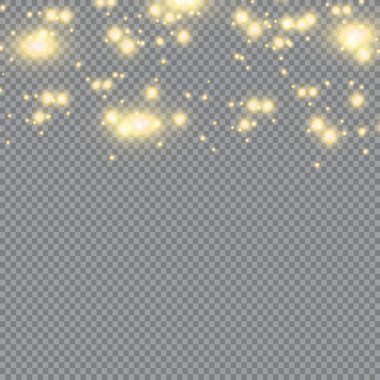 Altın parçacıklar. Parlak sarı bokeh daireler soyut altın lüks arka plan