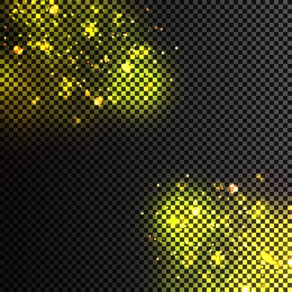 Des Particules Lumineux Jaune Cercles Bokeh Abstrait Fond Luxe — Image vectorielle