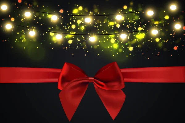 Julbelysning Isolerade Realistiska Designelement Glödande Ljus För Xmas Holiday Gratulationskort — Stock vektor