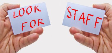 ' Personel arayın ' metinleri tarafından temsil edilen iş alımı reklamı