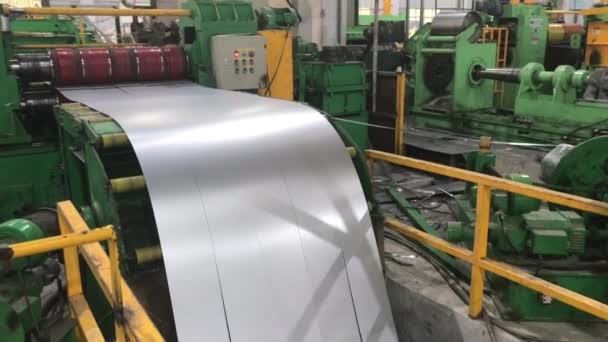 2019 Foshan China Fábrica Mecanizado Metales Bobinas Metálicas Desenrollado Corte — Vídeos de Stock