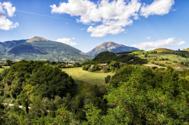 Panorama of the twin mountains around Campli, Abruzzo, Italy clipart