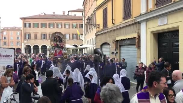 2019 Módena Italia Ceremonia Religiosa Peruana Módena Fiesta Del Señor — Vídeo de stock