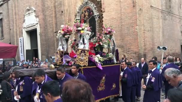 2019 Modena Italy Peru Religious Ceremony Modena Feast Senor Los — 图库视频影像