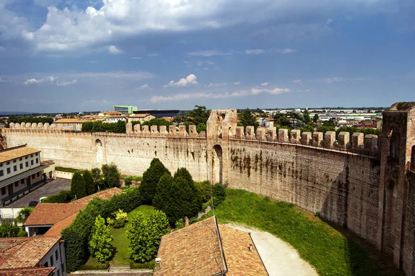 Οχυρωμένα Τείχη Της Ιστορικής Πόλης Cittadella Της Ιταλίας Έννοια Της — Φωτογραφία Αρχείου