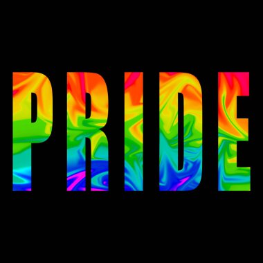 lgbt Dünya Günü için çok renkli gurur kelimesi. İnsan rigrhts ayrımcılığı kavramı