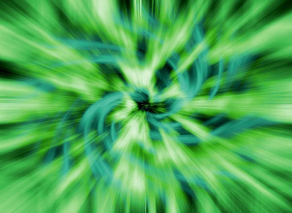 緑の色合いのカラフルな線をスパイラルの明るい抽象的な背景 — ストック写真