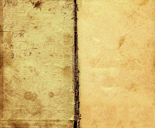 Flyleaf Old Stained Yellowed Book Grunge Background — Stock Photo, Image