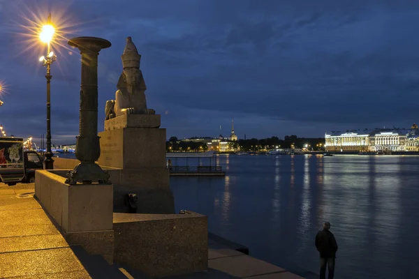 Most Famous Petersburg Based Sphinx Installed University Embankment Created 14Th — Stock Photo, Image