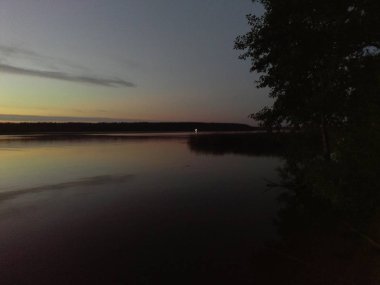 Nehir Volga, Rusya, Tver bölgesi, doğa Karacharovo, 2017