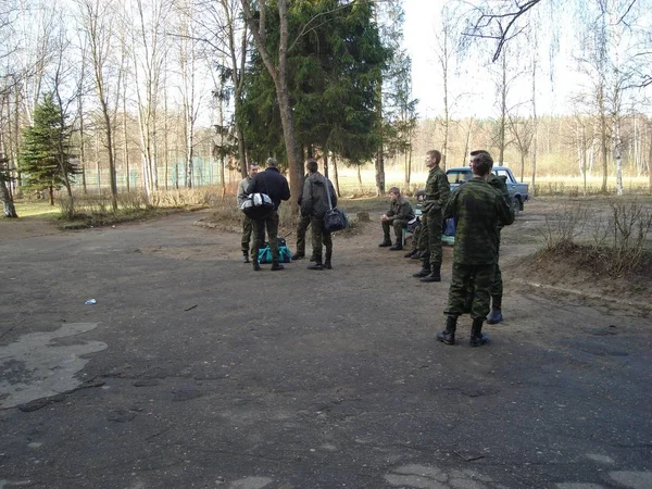 Военное Образование Шаг Студентов Полигон Университета Россия Московская Область Дмитровский — стоковое фото