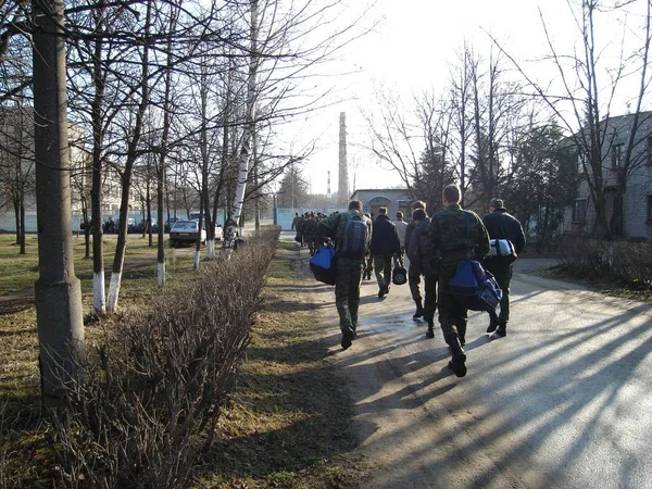 Educación Militar Caminar Los Estudiantes Polígono Universitario Rusia Región Moscú —  Fotos de Stock