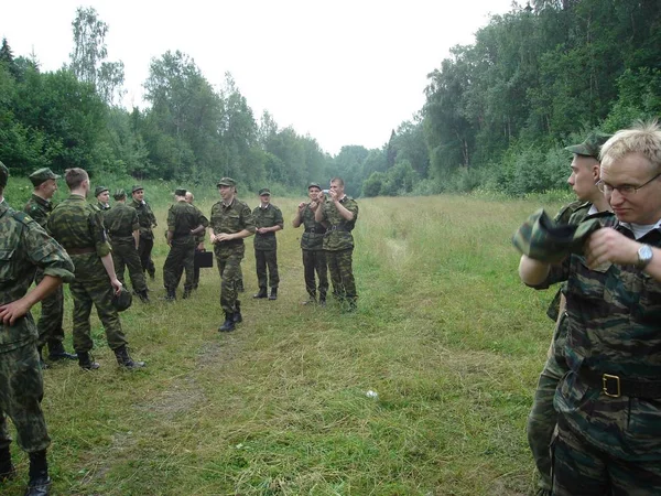 俄罗斯 莫斯科地区 特鲁多瓦亚 Dmitrovsky 区的军事训练未来预备役军官 2007年 — 图库照片