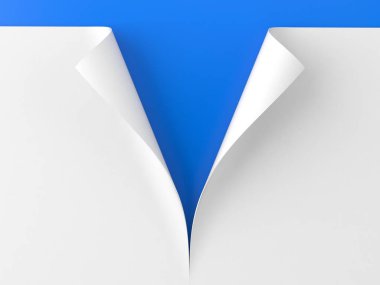 mavi arka plan üzerinde yırtık kağıt