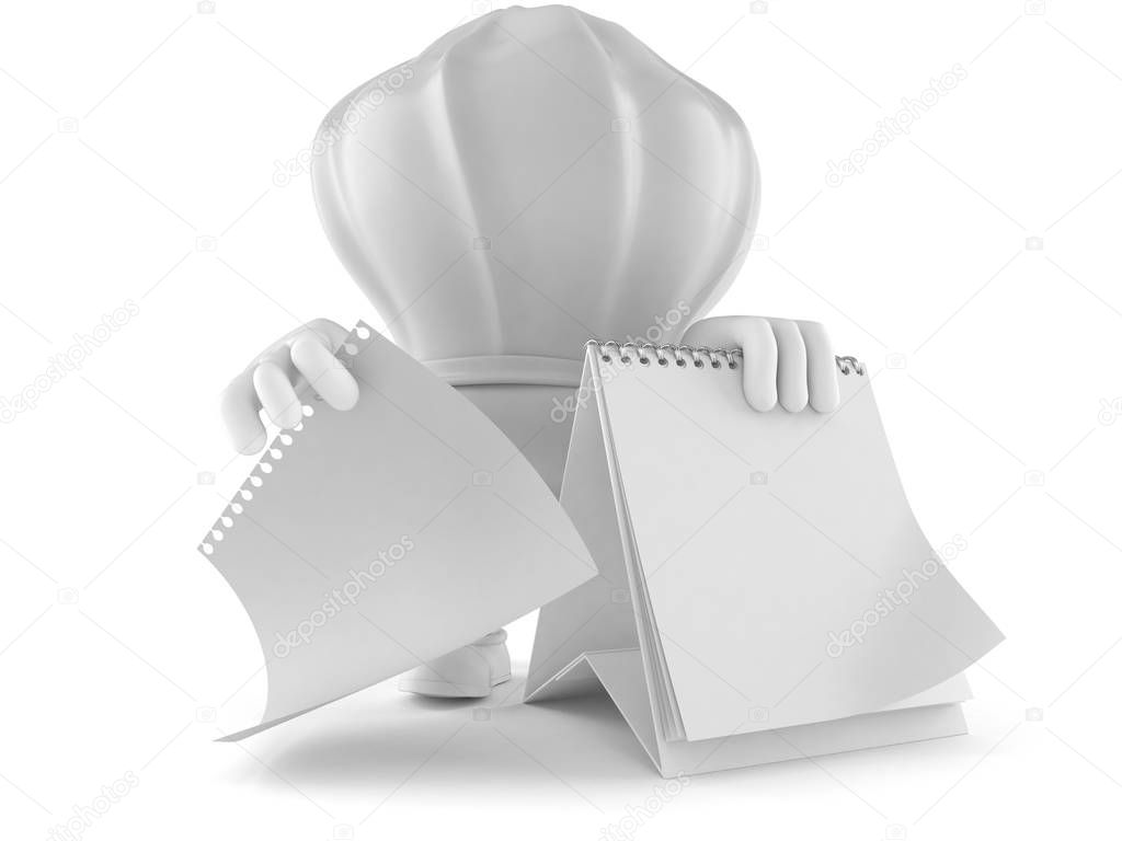 Chef character with blank calendar