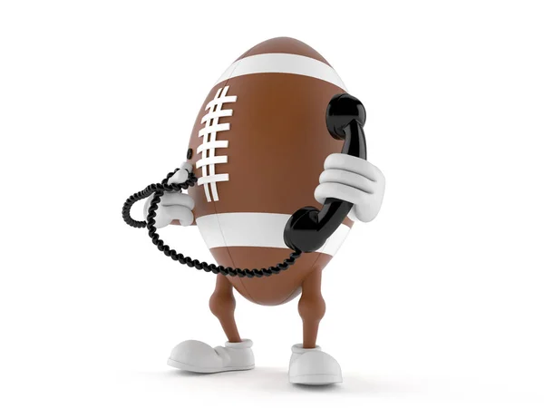 Rugby character holding a telephone handset — Stock Photo, Image