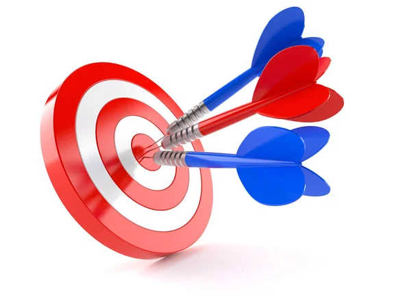 Bull's eye with darts — Stock Photo, Image