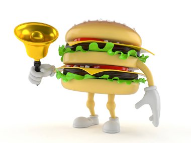 Hamburger karakteri bir handbell zili çalıyor