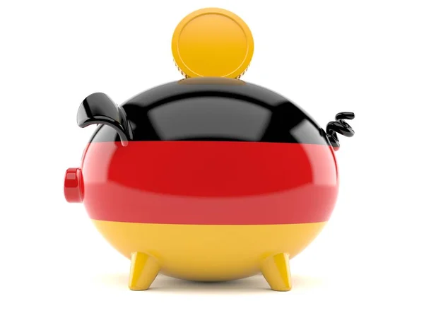 Piggy Bank német zászló érmével — Stock Fotó