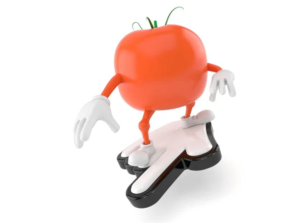 Personagem de tomate surfando no cursor — Fotografia de Stock