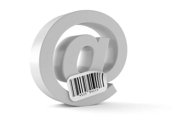 Σύμβολο ηλεκτρονικού ταχυδρομείου με γραμμικό κώδικα — Φωτογραφία Αρχείου