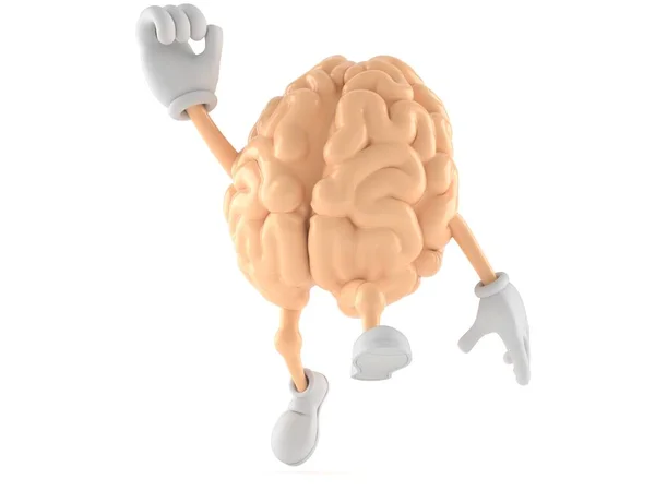 Brain character jumping in joy — Stock Photo, Image
