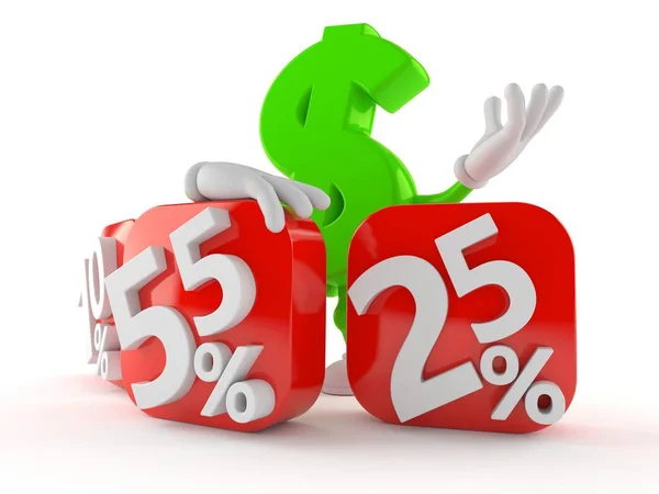 Dollar character behind percentage signs — Stock Photo, Image