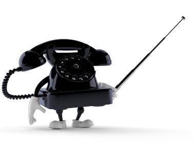 İşaretçi çubuğu tutan telefon karakteri