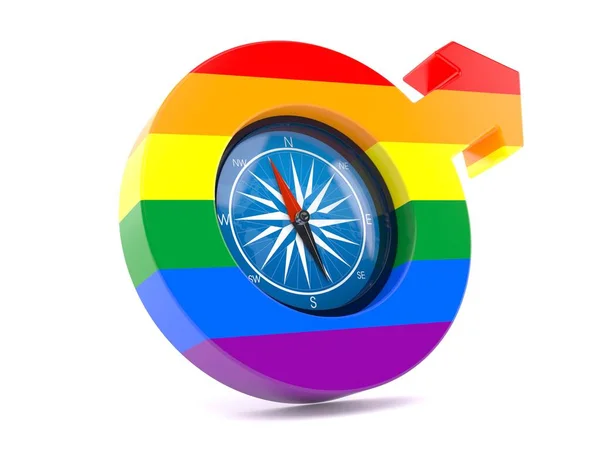 Gay symbol with compass — Stock Photo, Image
