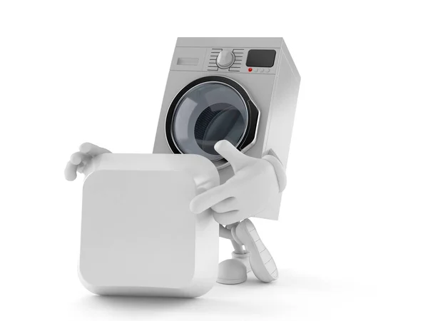 Washer character with blank keyboard key — Stock Photo, Image