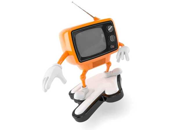 Retro personaje de TV surfeando en el cursor — Foto de Stock