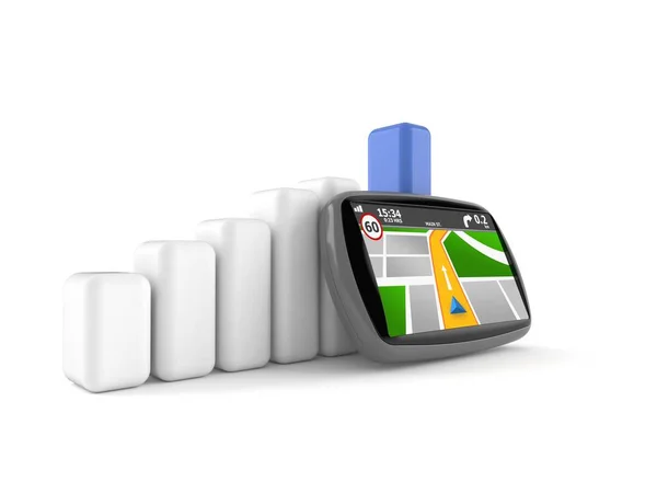 Navigatore GPS con grafico — Foto Stock