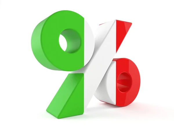 Százalék szimbólum olasz zászlóval — Stock Fotó