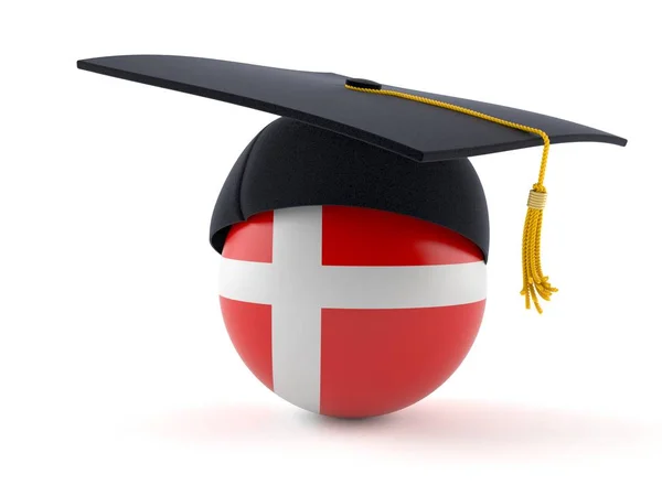 Mörteltafel mit dänischer Flagge — Stockfoto