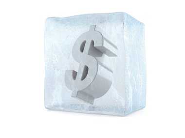 Dolar buz küpü içinde