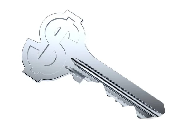 Door key in dollar shape — Stock Photo, Image