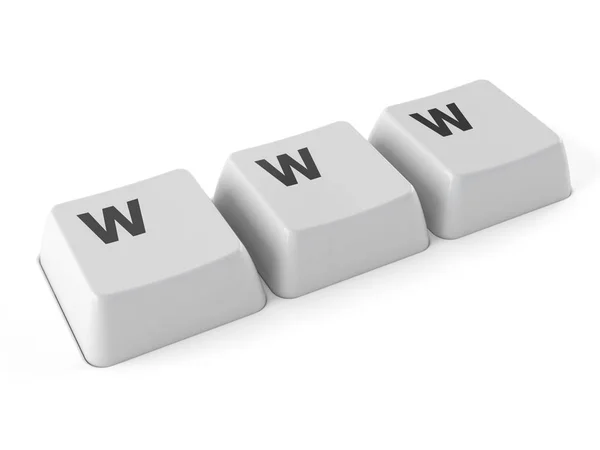 Tastatur-Tasten mit WWW-Text — Stockfoto