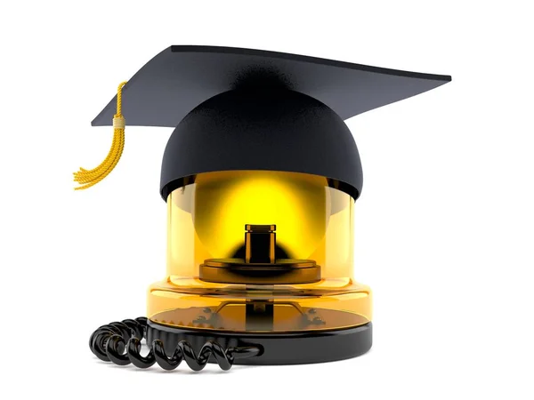 Mortar board with emergency siren — Stock Photo, Image