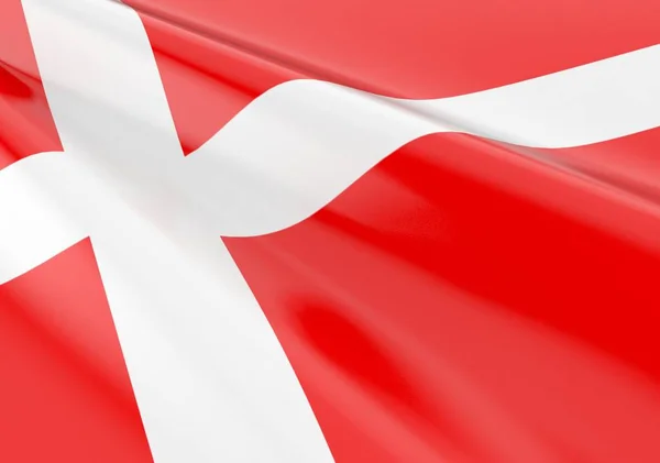 Concetto bandiera Danimarca sventolante — Foto Stock