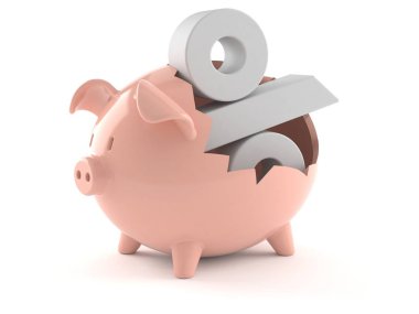 Yüzde sembolü ile piggy banka