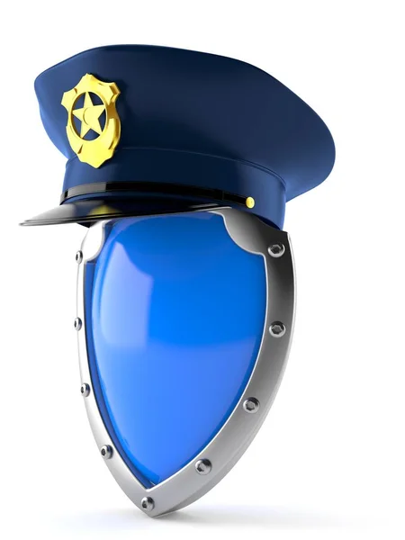 Cappello polizia con scudo protettivo — Foto Stock