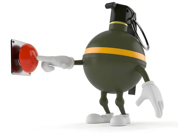 Personagem de granada de mão botão de pressão — Fotografia de Stock